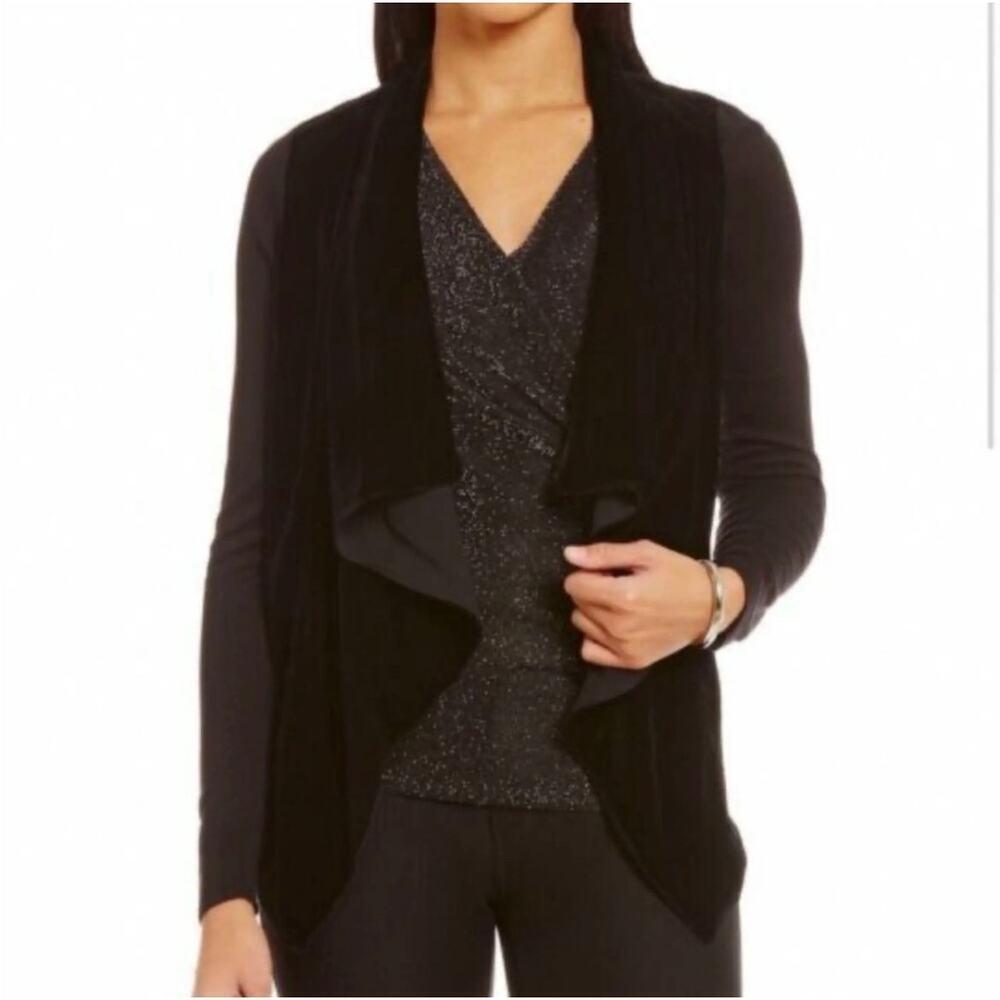 Michael Michael Kors Black Draped Open Front Cardigan Sweater M NWOT